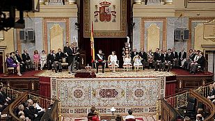 El presidente del Congreso, Jesús Posada, en su discurso ante las Cortes en el acto solemne de juramento y proclamación del Rey Felipe VI