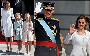 Doña Letizia elige un conjunto en blanco de Felipe Varela Doña Letizia elige un conjunto en blanco de Felipe Varela