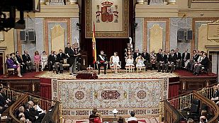 El presidente del Congreso, Jesús Posada, en su discurso ante las Cortes en el acto solemne de juramento y proclamación del Rey Felipe VI El presidente del Congreso, Jesús Posada, en su discurso ante las Cortes en el acto solemne de juramento y proclamación del Rey Felipe VI