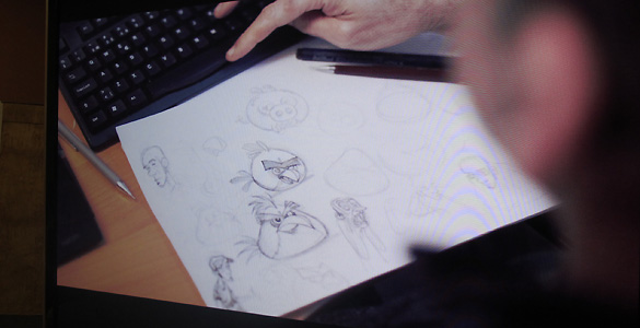 Uno de los primeros bocetos de los personajes de 'Angry Birds'