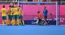 Los australianos siguen imparables en hockey. En esta imagen celebran un tanto ante Argentina, en la s&eacute;ptima jornada de Juegos Ol&iacute;mpicos.