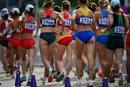 Instant&aacute;nea de la prueba de 20 kil&oacute;metros marcha femenina disputada esta tarde en las calles de Londres.