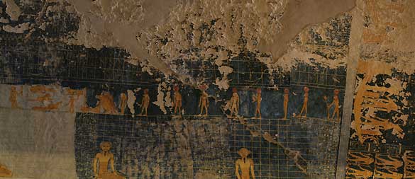 Una de las tumbas dañadas por las filtraciones de agua en el Valle de los Reyes. Una de las tumbas dañadas por las filtraciones de agua en el Valle de los Reyes.