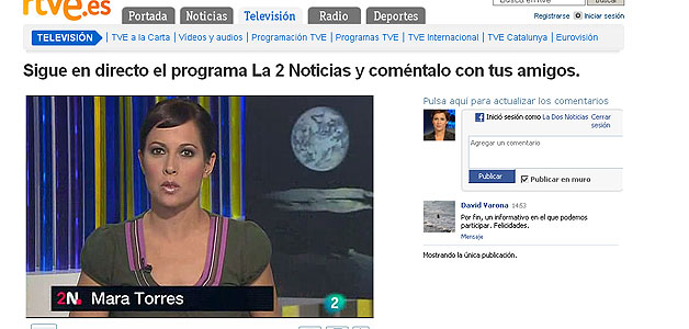 La 2 Noticias, en RTVE.es y Facebook