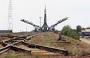 La nave tripulada rusa Soyuz TMA-04M colocada en la plataforma de lanzamiento del cosm&oacute;dromo Baikonur