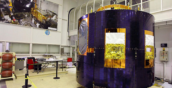 Fotograf&iacute;a facilitiada por Thales Alenia Space del tercer sat&eacute;lite Meteosat de Segunda Generaci&oacute;n (MSG-3)