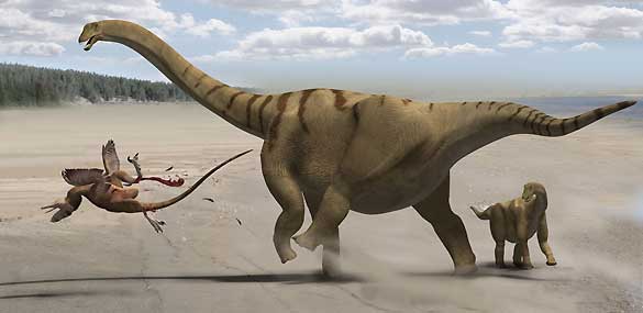 El 'Brontomerus mcintoshi' utilizaba sus m&uacute;sculos para patear a sus adversarios.