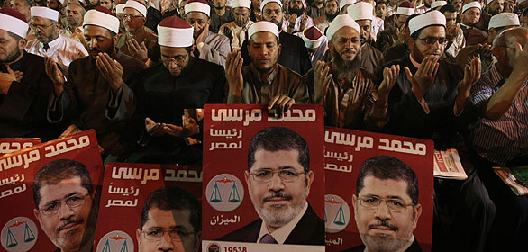 Acto de campa&ntilde;a del candidato de los Hermanos Musulmanes para las presidenciales de Egipto