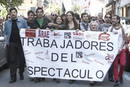 El actor Carlos Bardem encabeza la protesta contra la Reforma Laboral convocada por la Coordinadora de los Trabajadores del Espect&aacute;culo.