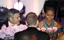 El actor George Clooney, junto a Michelle Obama durante la cena de gala en la Casa Blanca en honor a David Cameron