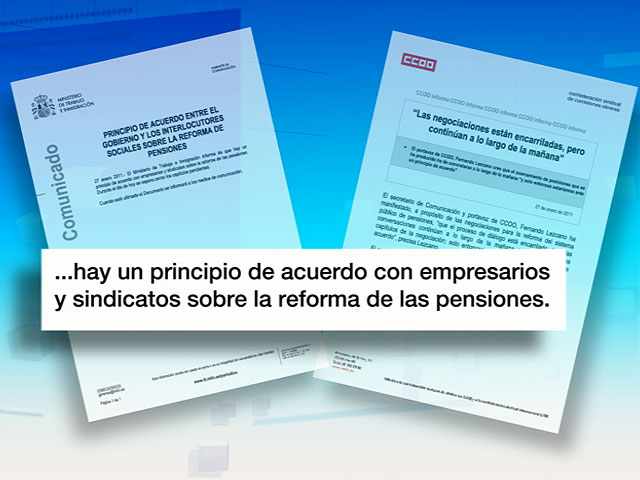 Principio de acuerdo con empresarios y sindicatos sobre la reforma de las pensiones