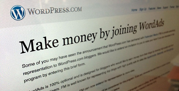 Algunos de los millones de blogs alojados en Wordpress podrán optar por WordAds, el nuevo sistema de publicidad de la plataforma Algunos de los millones de blogs alojados en Wordpress podrán optar por WordAds, el nuevo sistema de publicidad de la plataforma