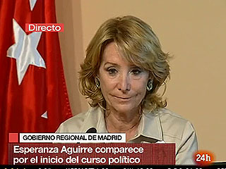 Ver v&iacute;deo  'Aguirre dice a los profesores que "la mayor&iacute;a de los madrile&ntilde;os trabaja m&aacute;s de 20 horas"'