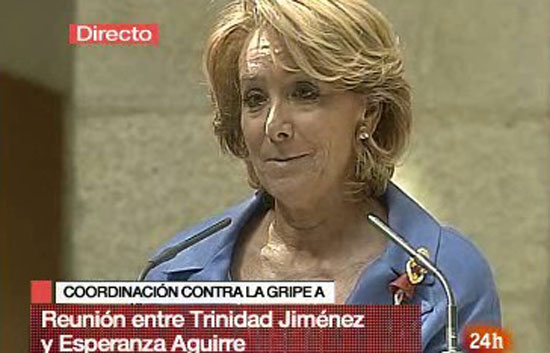 Aguirre rectifica: "No quise yo decir que las escuchas al PP las hac&iacute;a Rubalcaba"