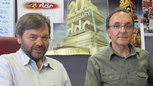 Alberto Bermejo (Izda) y Gerardo Sánchez (Dcha), autores del documental '24 horas con Querejeta', de TVE Alberto Bermejo (Izda) y Gerardo Sánchez (Dcha), autores del documental '24 horas con Querejeta', de TVE