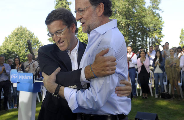 Alberto Núñez Feijoo y Mariano Rajoy en un acto del Partido Popular en Galicia Alberto Núñez Feijoo y Mariano Rajoy en un acto del Partido Popular en Galicia