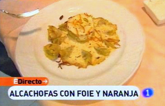Espa&ntilde;a Directo - Alcachofas con foie y naranja