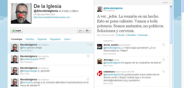 Alex de la Iglesia ha confirmado la reuni&oacute;n a trav&eacute;s de su Twitter