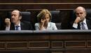 Alfredo Perez Rubalcaba, Elena Salgado y Manuel Chaves durante el debate sobre el estado de la naci&oacute;n