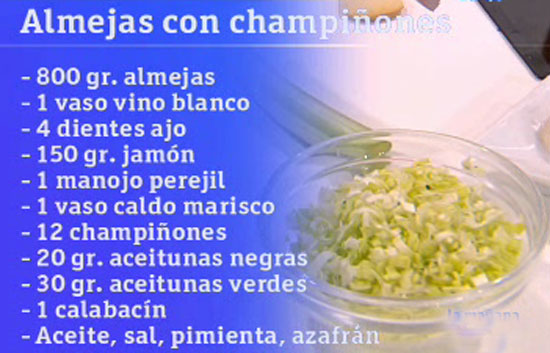 Saber cocinar - Almejas al vino blanco 