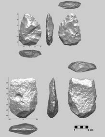 Gr&aacute;ficos de las herramientas encontradas durante la excavaci&oacute;n