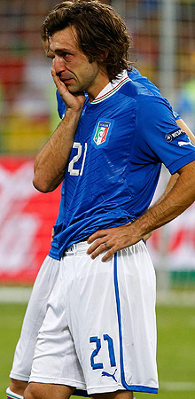 Andrea Pirlo llora tras la derrota de Italia en la Eurocopa 2012 a manos de España