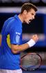 El tenista brit&aacute;nico Andy Murray celebra un punto ganado al sudafricano Kevin Anderson en el partido de primera ronda del Abierto de Australia de tenis.