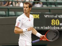 El tenista brit&aacute;nico Andy Murray celebra un punto durante el partido de octavos