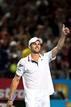 El tenista estadounidense Andy Roddick celebra su victoria ante el holand&eacute;s Thiemo De Bakker.