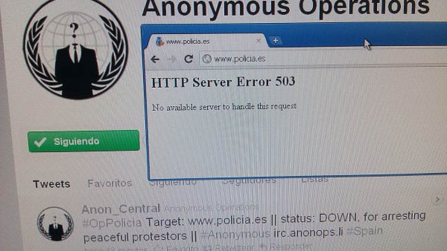 Anonymous tumba la web de la Polic&iacute;a Nacional
