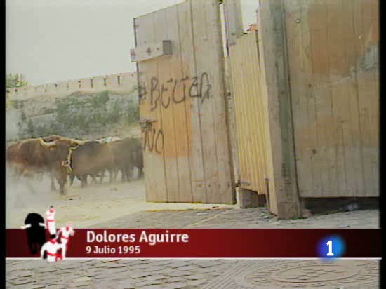 Anterior encierro en Sanfermines de la Ganader&iacute;a Dolores Aguirre, el 9 de julio de 1995