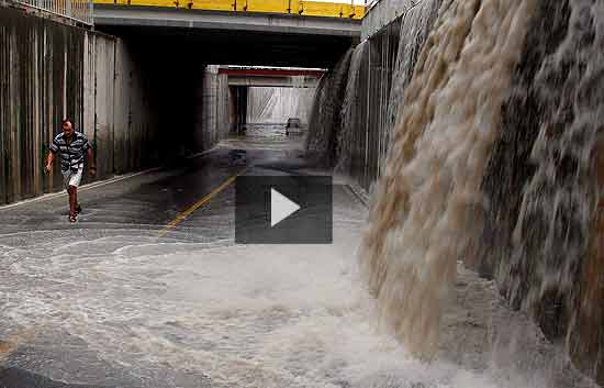 Aparatosas inundaciones en el Levante