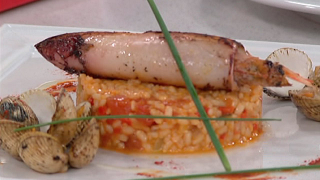 Saber cocinar - Arroz con pisto y chipirones rellenos 