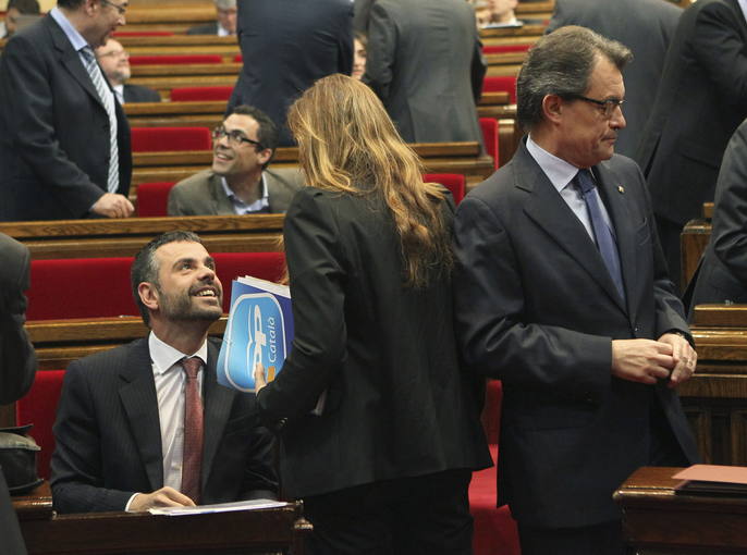 Artur Mas y Alicia S&aacute;nchez-Camacho en la sesi&oacute;n de control del Parlament