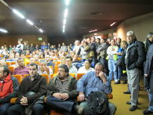 Asamblea de los trabajadores de Spanair en el aeropuerto de Barajas