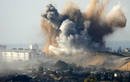 Smoke rises during Israeli air strike on Gaza