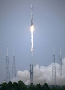 An Atlas V rocket, carrying the Lunar Reconnaissance Orbiter and Lunar Crater Observation and Sensing Satellite, lifts off from Cape Canaveral Air Force Station An Atlas V rocket, carrying the Lunar Reconnaissance Orbiter and Lunar Crater Observation and Sensing Satellite, lifts off from Cape Canaveral Air Force Station