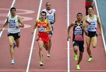 El atleta espa&ntilde;ol Kevin Lopez, en su serie de 800 m. en Londres.