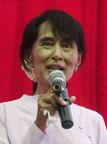 Aung San Suu Ki, l&iacute;der de la oposici&oacute;n en Birmania 30 de marzo 2012