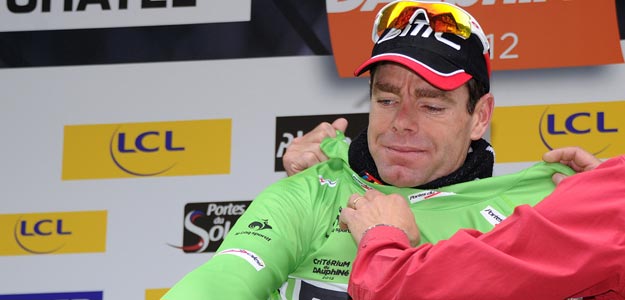 El australiano Cadel Evans, con el jersey verde de mejor esprinter de la Dauphin&eacute; Liber&eacute;