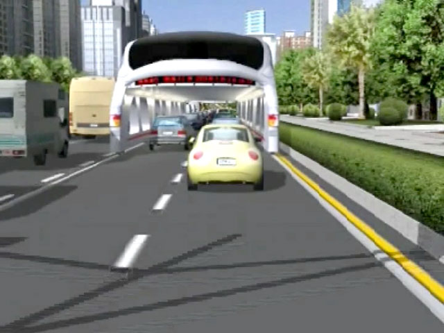El exceso de tr&aacute;fico en las calles de Pek&iacute;n obliga a plantearse el modelo del autob&uacute;s del futuro