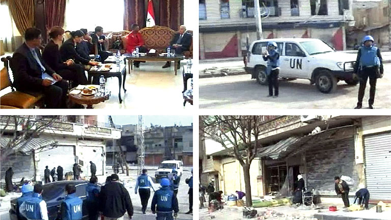 La representante de asuntos humanitarios de la ONU visita Baba Amro