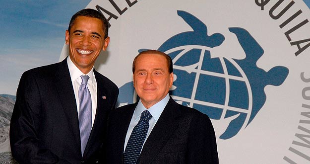 Barack Obama y Silvio Berlusconi