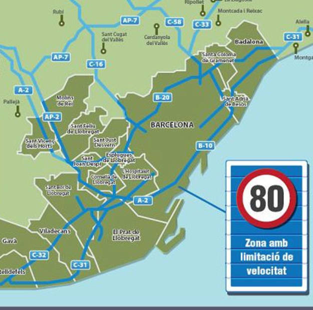 En Barcelona es obligatorio conducir a 80 kil&oacute;metros por hora en el primer cintur&oacute;n de la ciudad