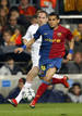 Barcelonas Alves is challenged by Bayern Munichs Ribery during their Champions League quarter-final, first-leg soccer match