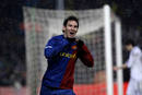 Barcelonas Lionel Messi celebrates his goal against Real Madrid during Spanish First Division soccer match in Barcelona