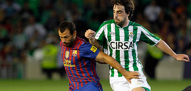 Be&ntilde;at, en el partido de Liga del Betis contra el Barcelona.