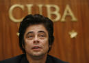 Puerto Rican actor Benicio Del Toro talks to the media during a news conference for the film 