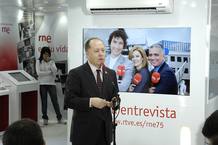 El director de RNE, Benigno Moreno, en la presentaci&oacute;n de la muestra itinerante.