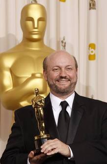 Best foreign language film director Campanella of Argentina for the film "El Secreto de Sus Ojos," displays his Oscar in Hollywood